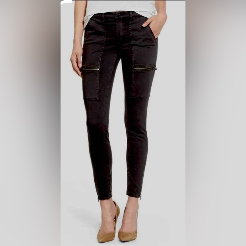 BLANKNYC Charcoal Grey No New Friends Stretch Utility Moto Skinny Pants.  Sz 28